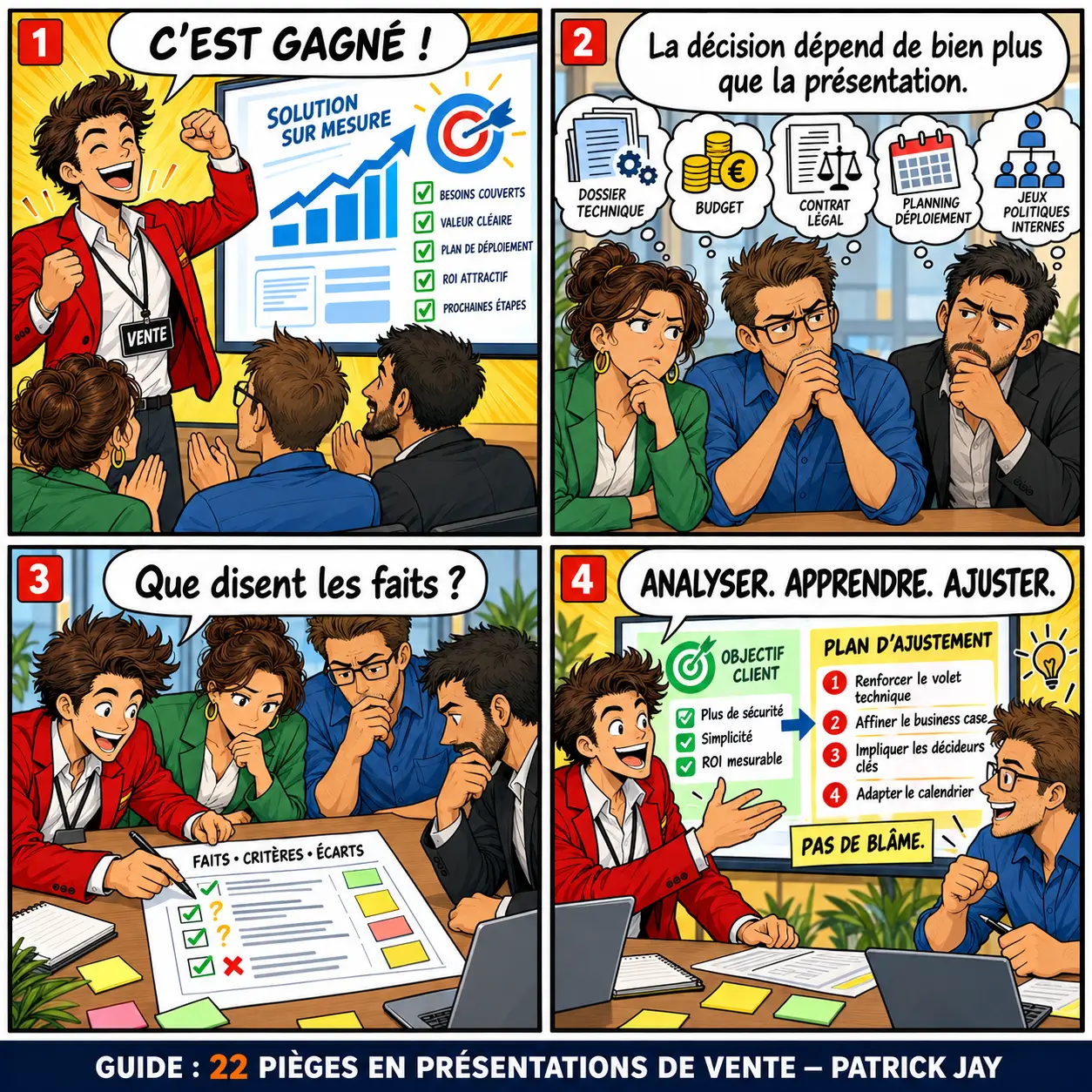 Après la soutenance, analyser les faits, les critères et les facteurs extérieurs sans rejeter la faute sur le client